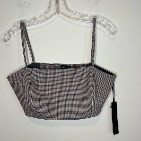 NWT House of Harlow 1960 Retro Brown Plaid Crop Top Size Medium - Picture 3 of 12